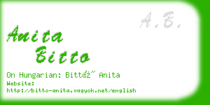 anita bitto business card